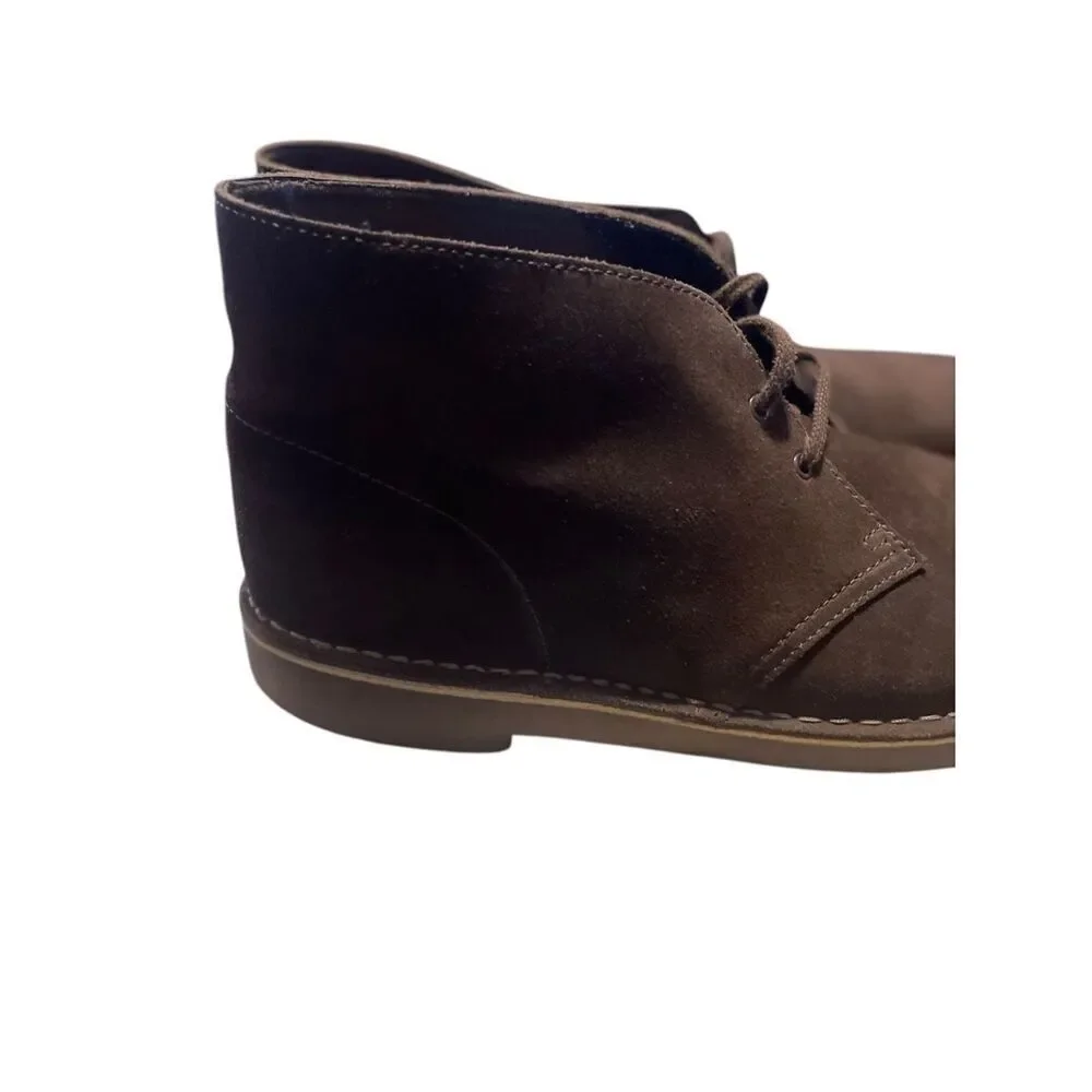 Clarks Mens Brown Bushacre 3 Sand Suede Leather Lace Up Ankle Boots Size 12